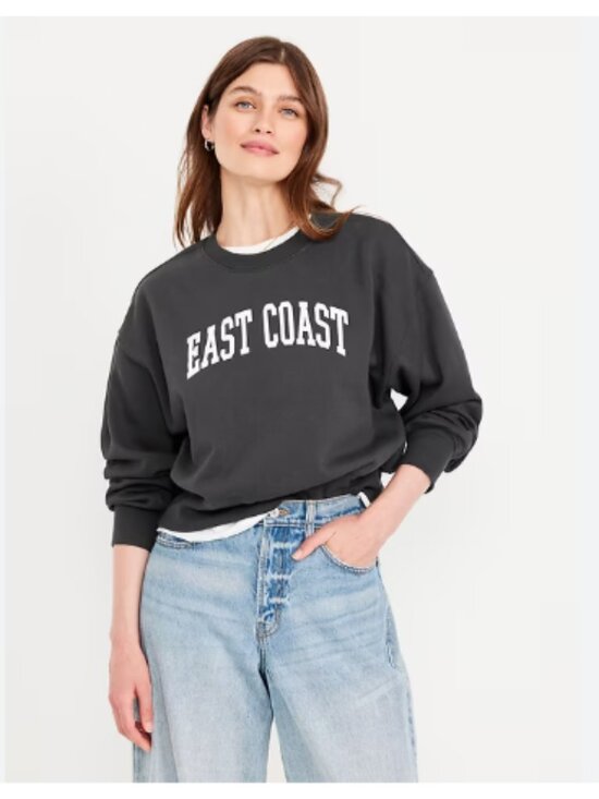 Old Navy Sweaters - OLD NAVY SoComfy Graphic Drop-Shoulder Crew-Neck Sweatshirt